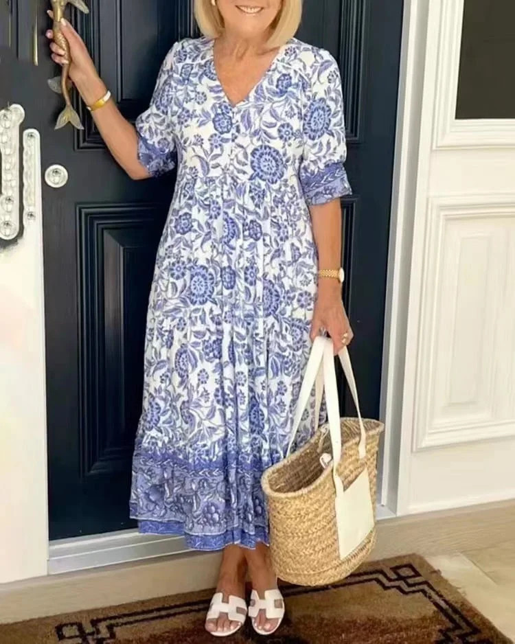2023 new large size V-neck floral dress (4).jpg