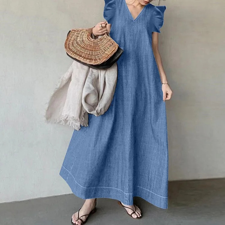 1696831248735504.jpg Denim V-neck Long Dress (2).jpg
